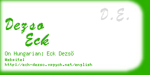 dezso eck business card